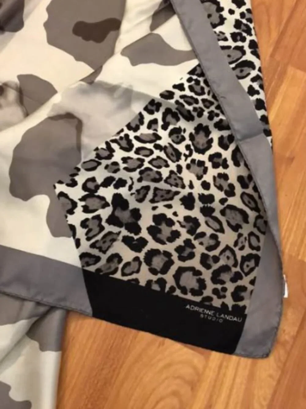 Adrienne Landau Studio Silk Scarf Muted Animal Print